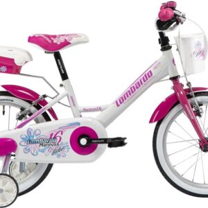 Bici lombardo 16 mariposa white/fuchsia glossy
