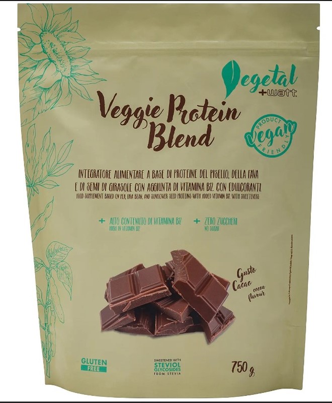 Proteine veggie blend gusto cacao 750 gr
